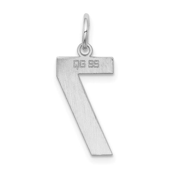 Sterling Silver, Athletic Collection Medium Polished Number 7 Pendant - Picture 3 of 5